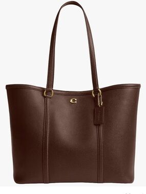 Authentic NWT Coach Maple Pebbled Leather Legacy Tote with Brass Hardware